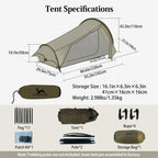 UL-Arden pro Ultralight 15D 1 Person Waterproof Bivy Tent
