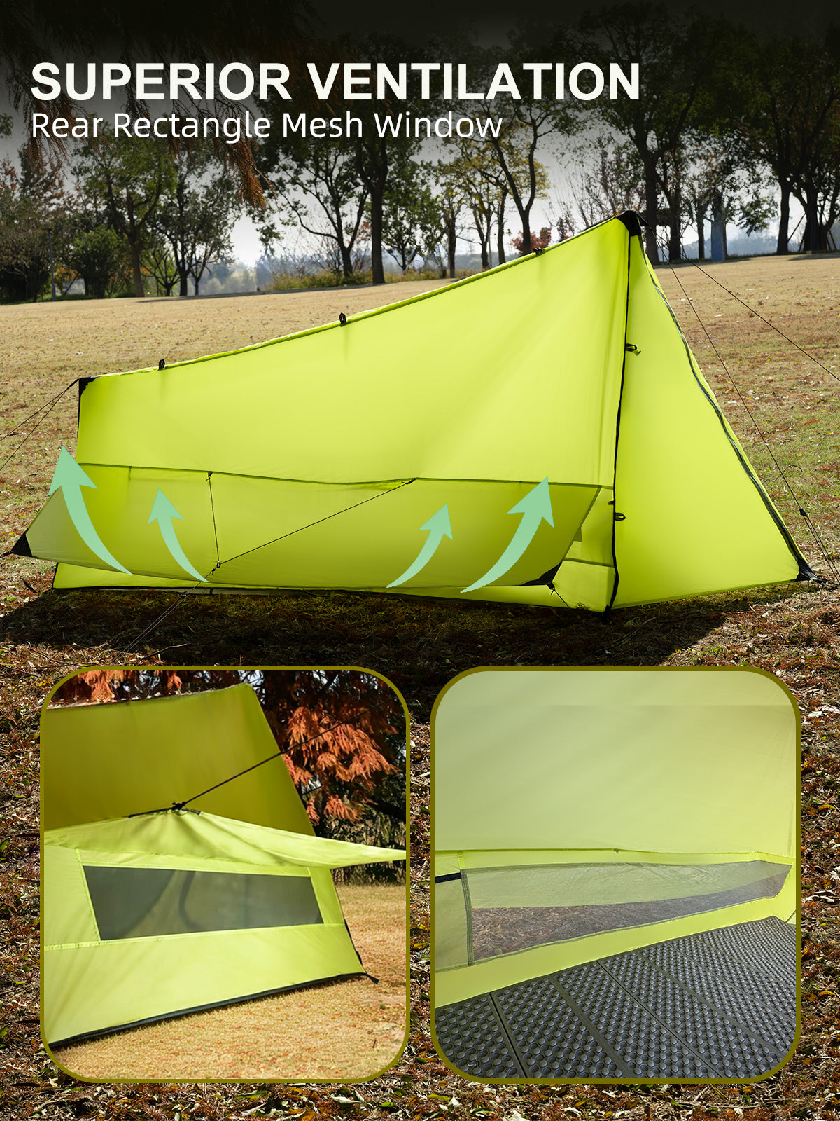 UL-Ridge Ultralight 15D Silnylon Bivy Trekking Pole Tent
