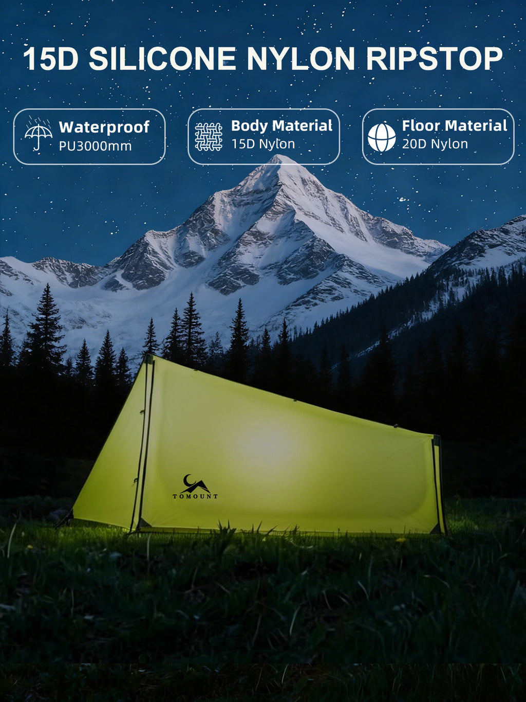 UL-Ridge Ultralight 15D Silnylon Bivy Trekking Pole Tent