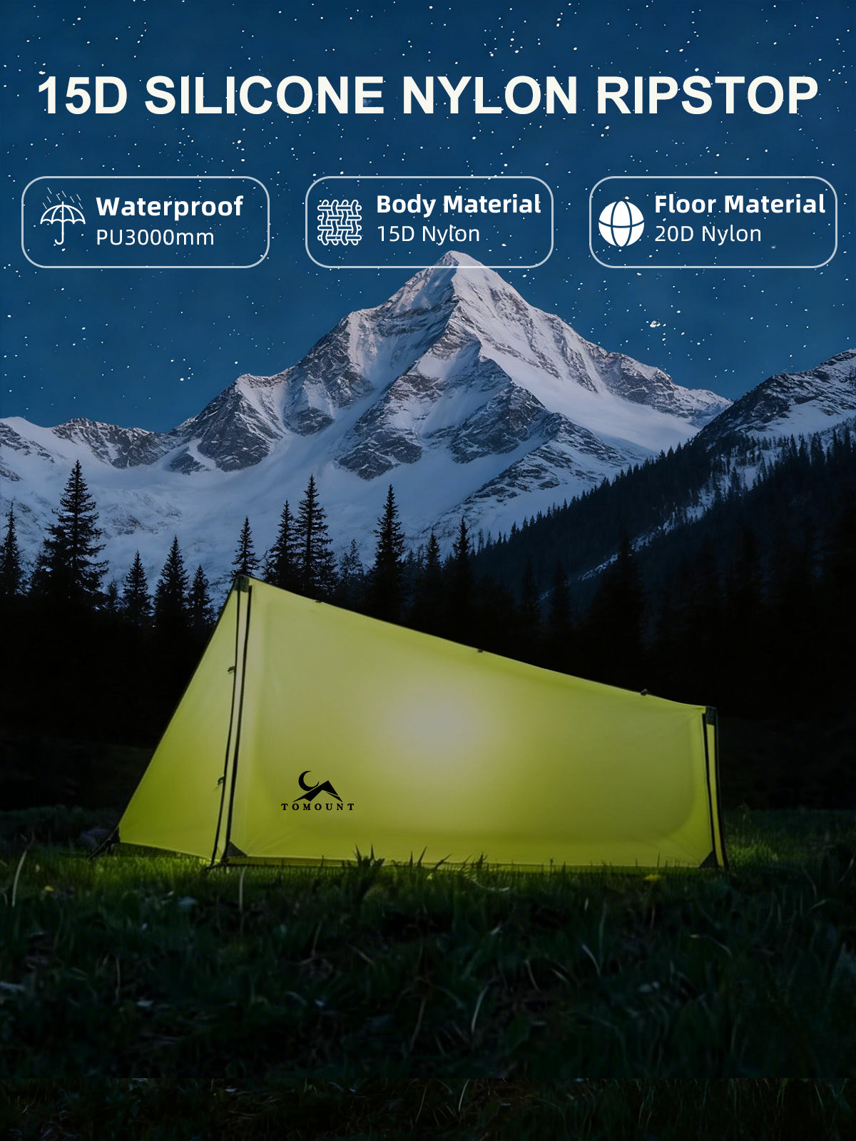 UL-Ridge Ultralight 15D Silnylon Bivy Trekking Pole Tent