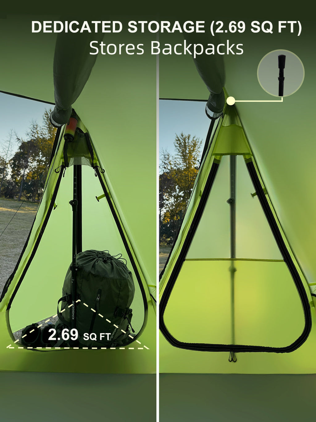 UL-Ridge Ultralight 15D Silnylon Bivy Trekking Pole Tent