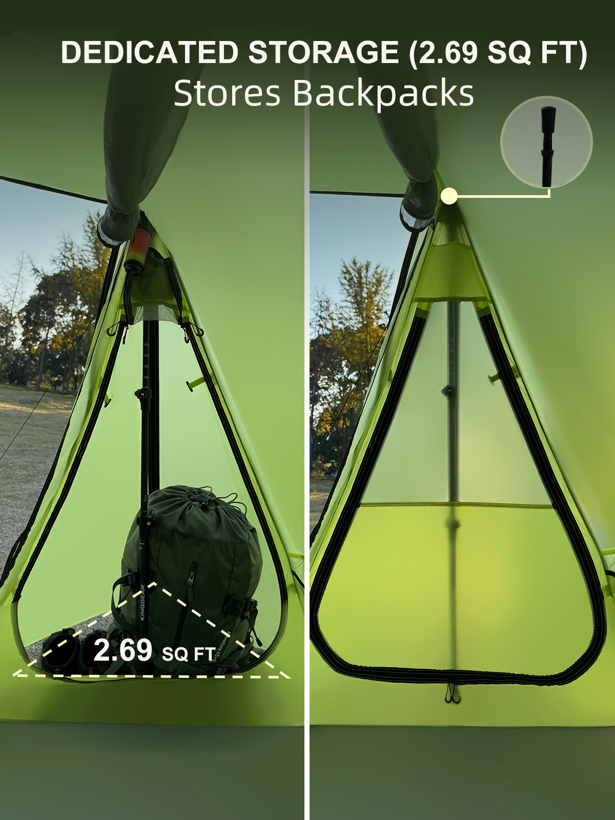UL-Ridge Ultralight 15D Silnylon Bivy Trekking Pole Tent