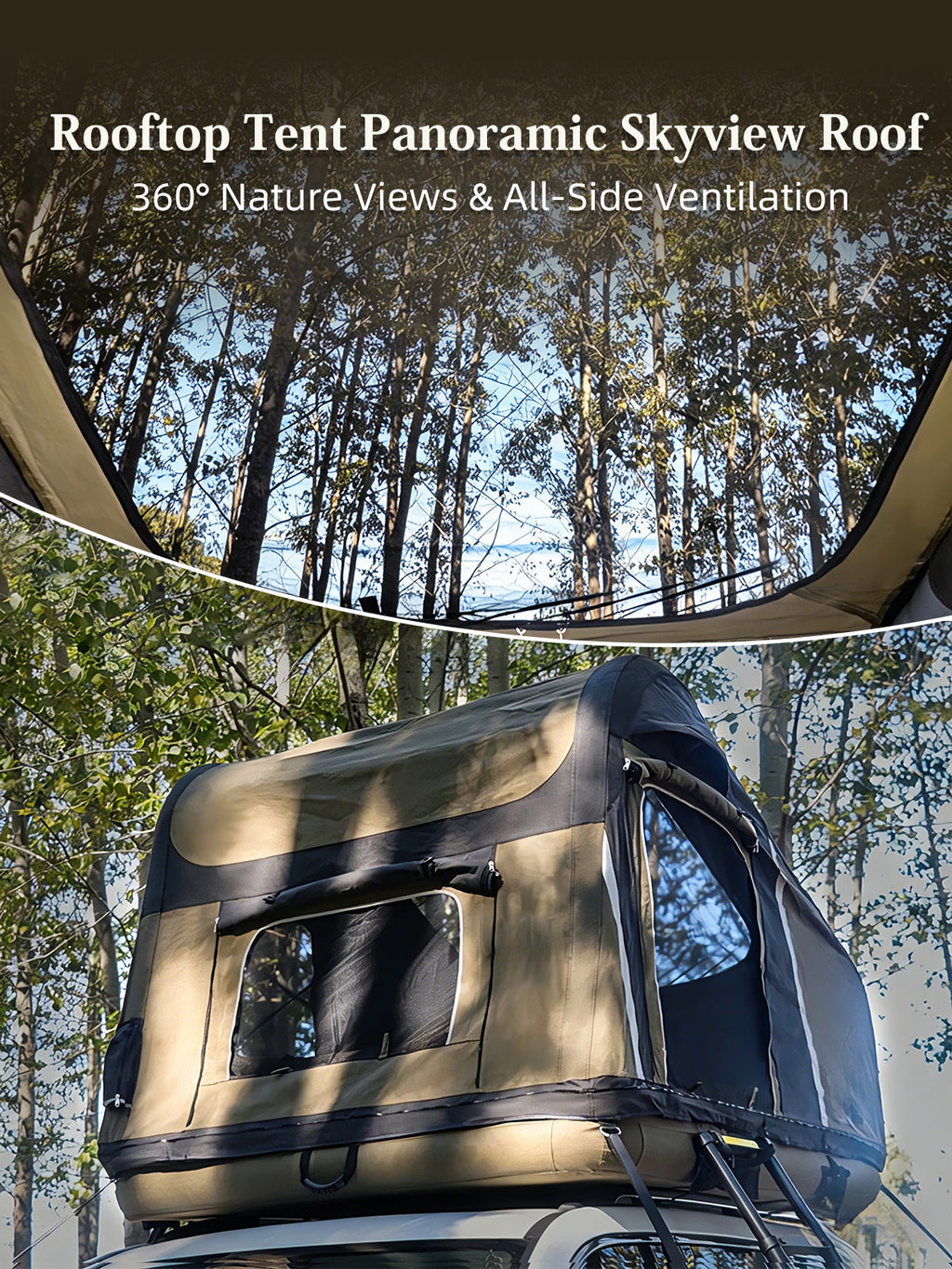LODGE AIR-ctop Car Tent Blow Up Canvas Roof Tent for Car SUV Jeep Van