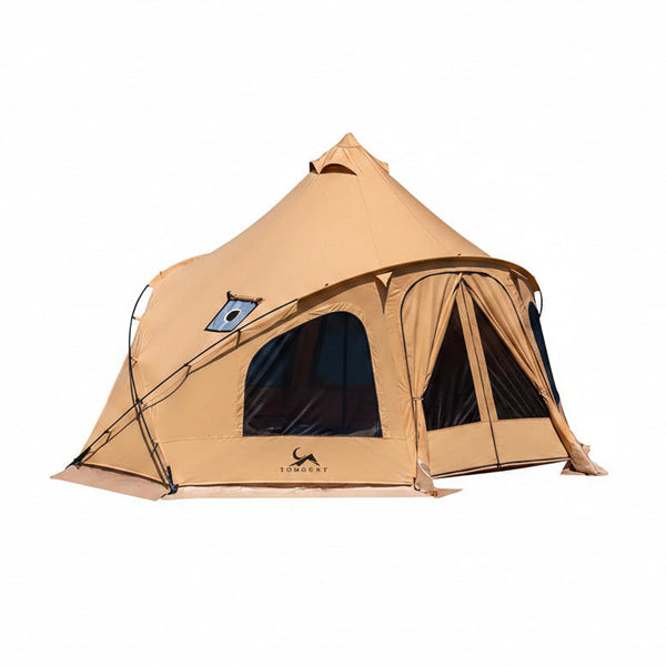 DOMEL-mogura Canvas 4 Person Bell Tent with Stove Jack