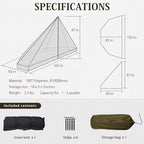 TOMOUNT Half Inner Mesh for Teepee Hot Tent with Waterproof Bathtub Floor
