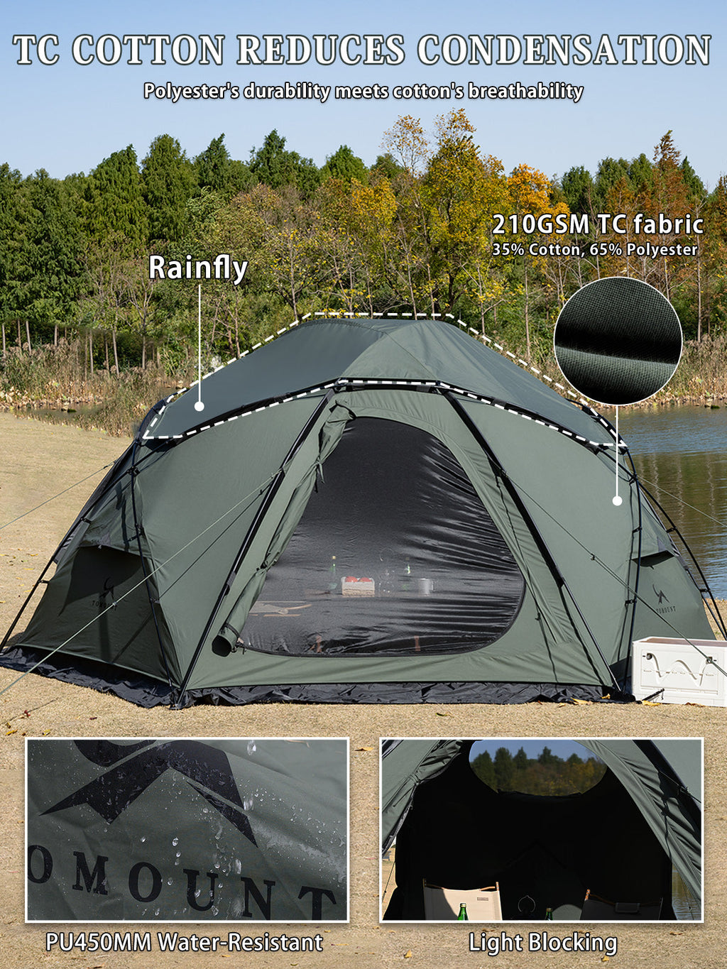 DOMEL-otto pro Dome Canvas Tent 4-Season Glamping Hot Tent