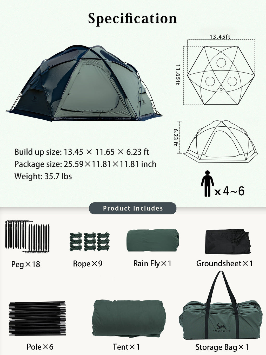 DOMEL-otto pro Dome Canvas Tent 4-Season Glamping Hot Tent