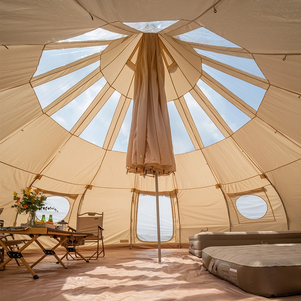ONEROD-Droplet Canvas Bell Tent with Stove Jack & Starview Window