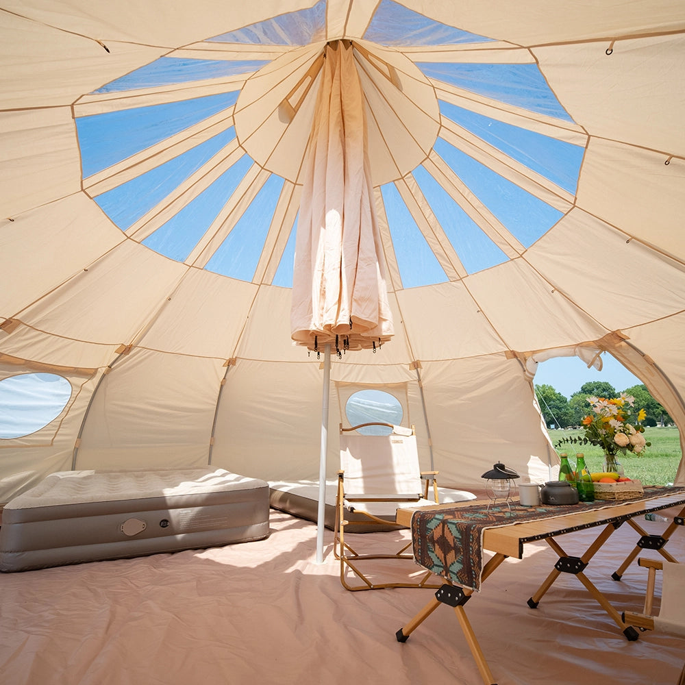 ONEROD-Droplet Canvas Bell Tent with Stove Jack & Starview Window