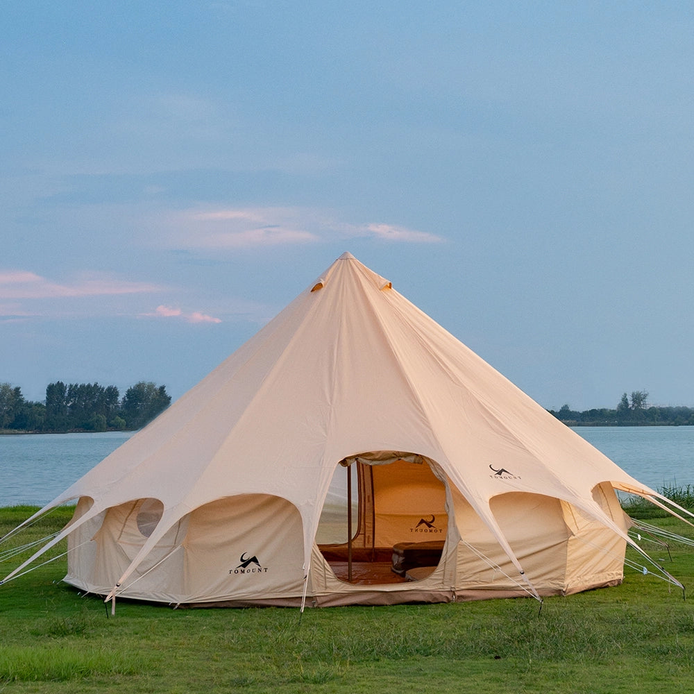 ONEROD-Droplet Canvas Bell Tent with Stove Jack & Starview Window
