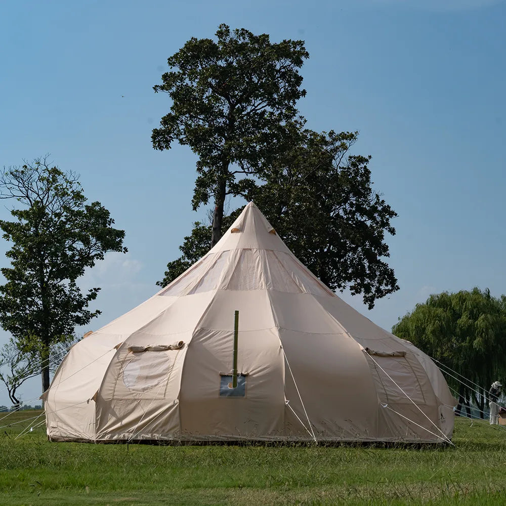 ONEROD-Droplet Canvas Bell Tent with Stove Jack & Starview Window