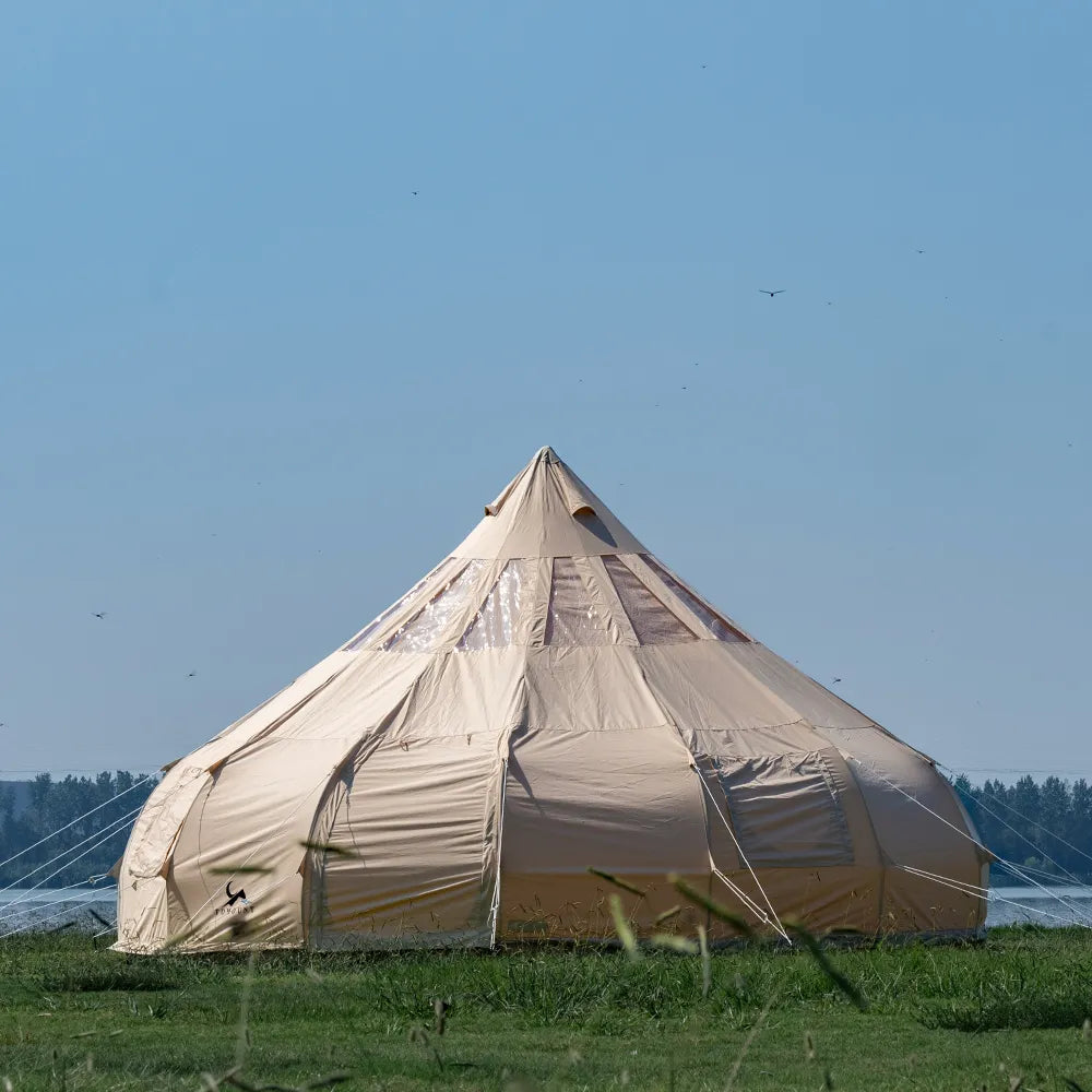 ONEROD-Droplet Canvas Bell Tent with Stove Jack & Starview Window