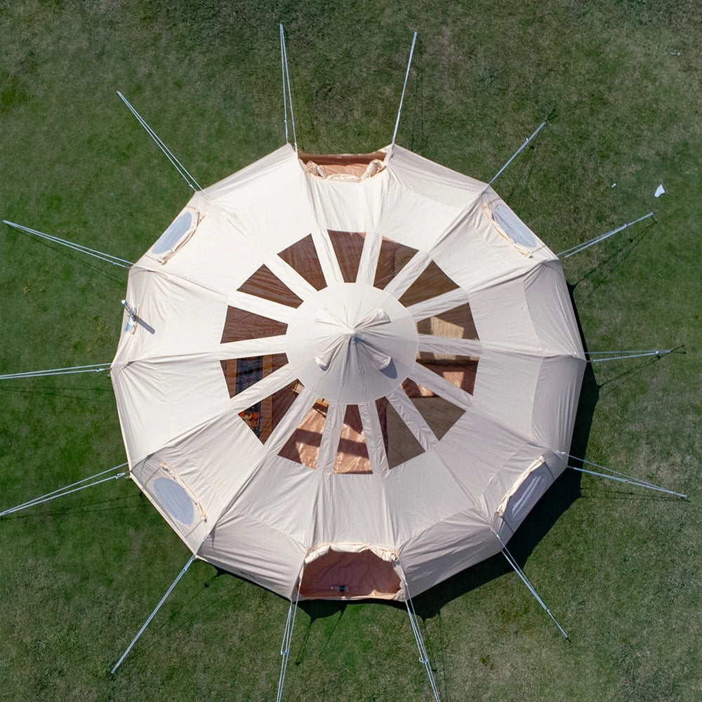 ONEROD-Droplet Canvas Bell Tent with Stove Jack & Starview Window