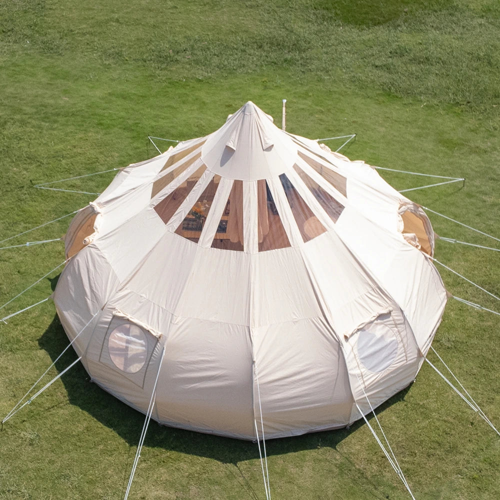 ONEROD-Droplet Canvas Bell Tent with Stove Jack & Starview Window
