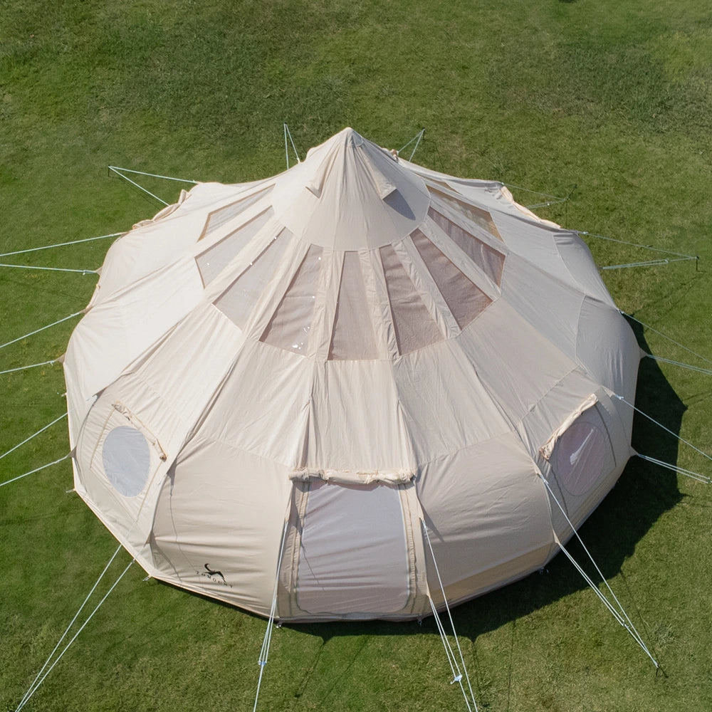 ONEROD-Droplet Canvas Bell Tent with Stove Jack & Starview Window