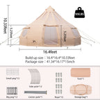 ONEROD-Droplet Canvas Bell Tent with Stove Jack & Starview Window