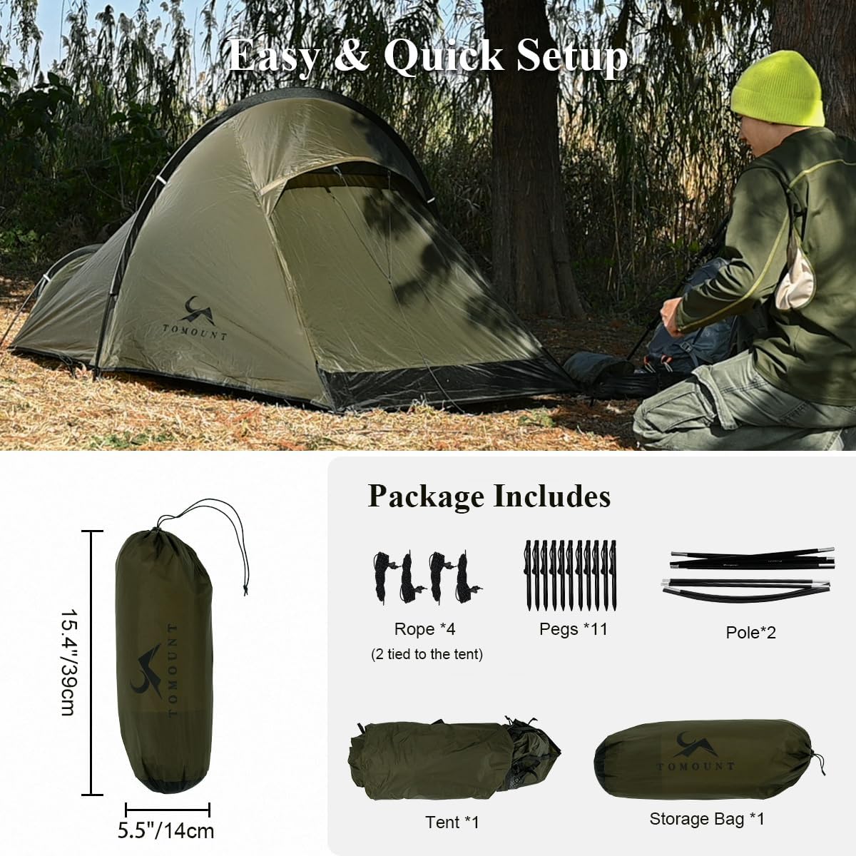 UL-Arden Ultralight 15D 1 Person Waterproof Bivy Tent