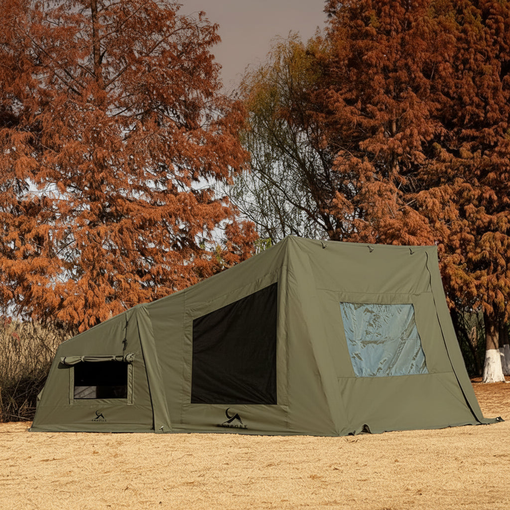 LODGE AIR-X2 Inflatable Canvas Easy Setup Blow Up Tent for Camping