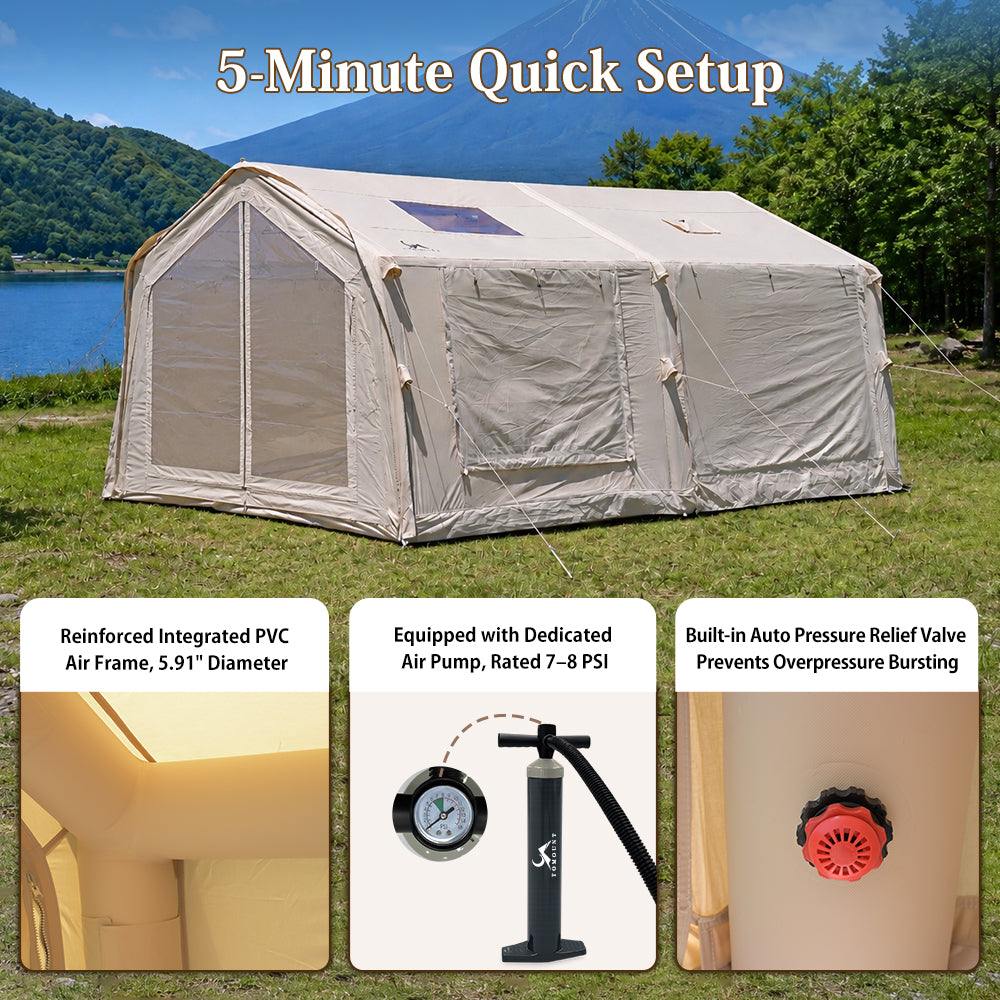 LODGE AIR-17L Luxury Inflatable Canvas Glamping Air Tent