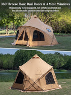 DOMEL-mogura Canvas 4 Person Bell Tent with Stove Jack