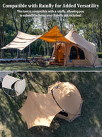DOMEL-mogura Canvas 4 Person Bell Tent with Stove Jack