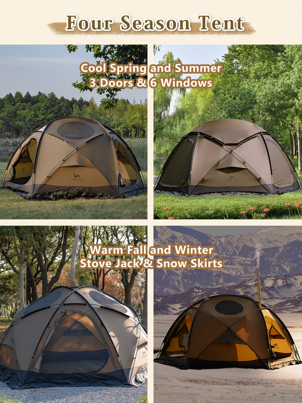 DOMEL-otto 4-Season Ultralight Nylon Tent with Stove Jack
