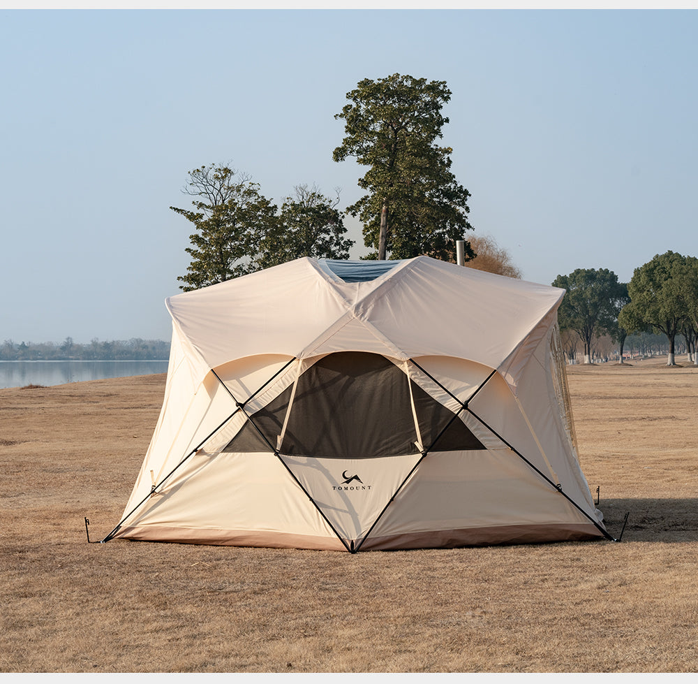 DOMEL-TCmoonbg Dome Cotton Glamping Bell Tent with Stove Jack
