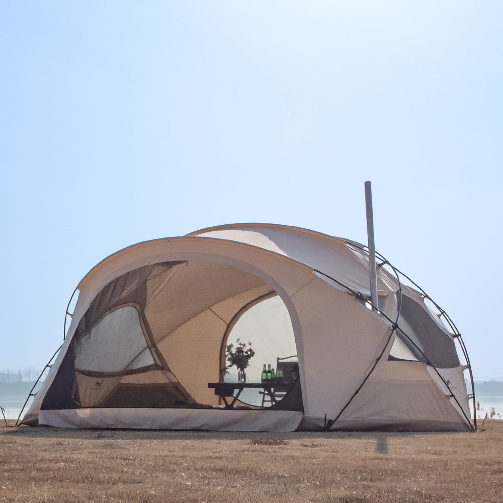DOMEL-TCmoonbg Dome Cotton Glamping Bell Tent with Stove Jack