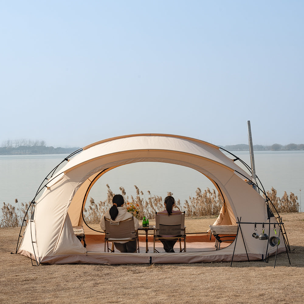 DOMEL-TCmoonbg Dome Cotton Glamping Bell Tent with Stove Jack