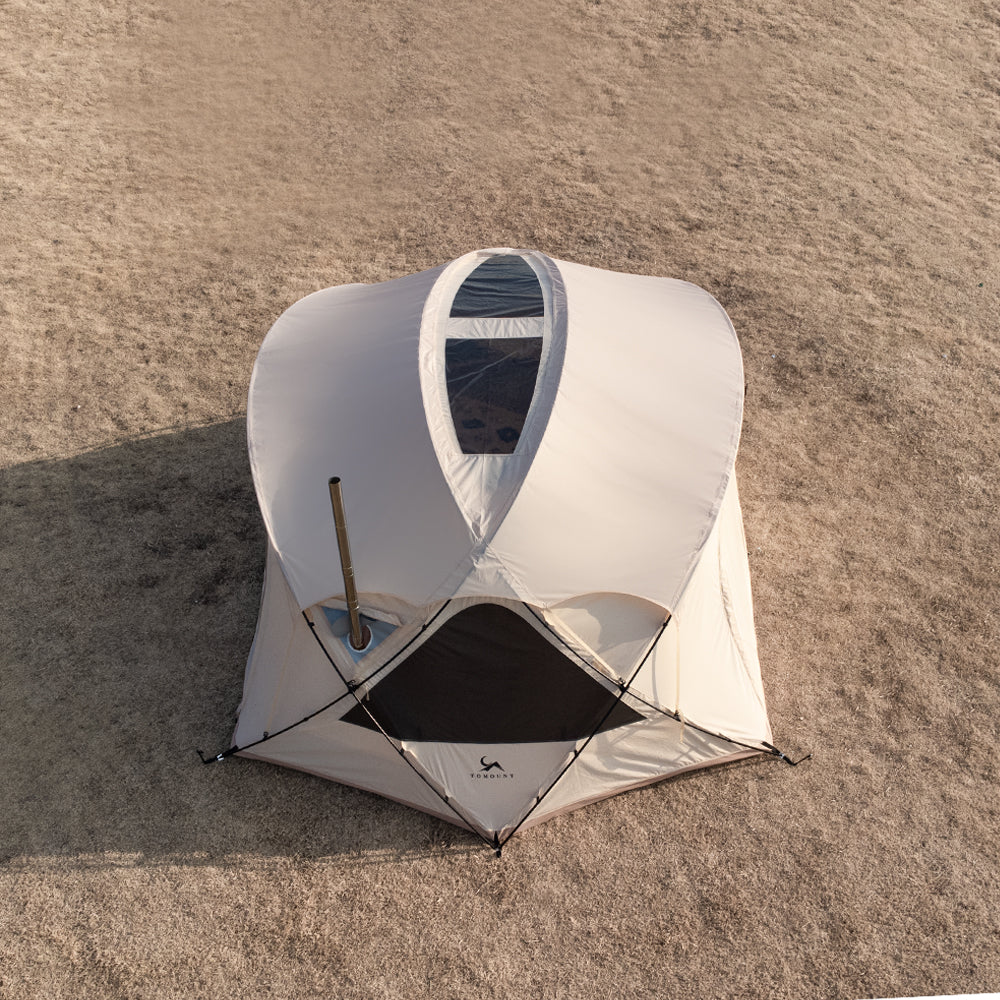 DOMEL-TCmoonbg Dome Cotton Glamping Bell Tent with Stove Jack