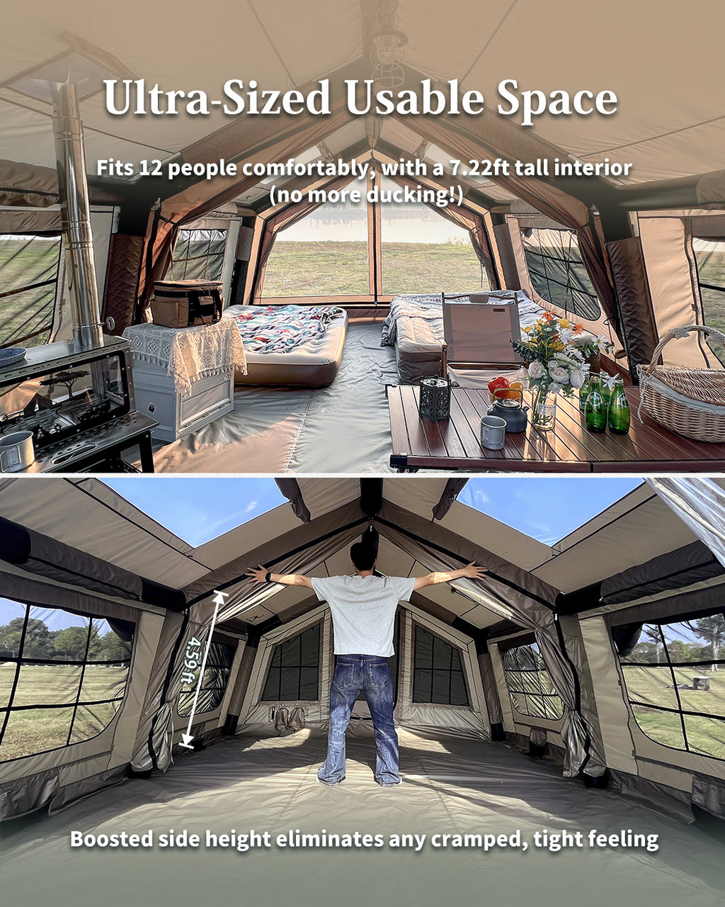 LODGE AIR-17 Luxury Inflatable Canvas Glamping Air Tent