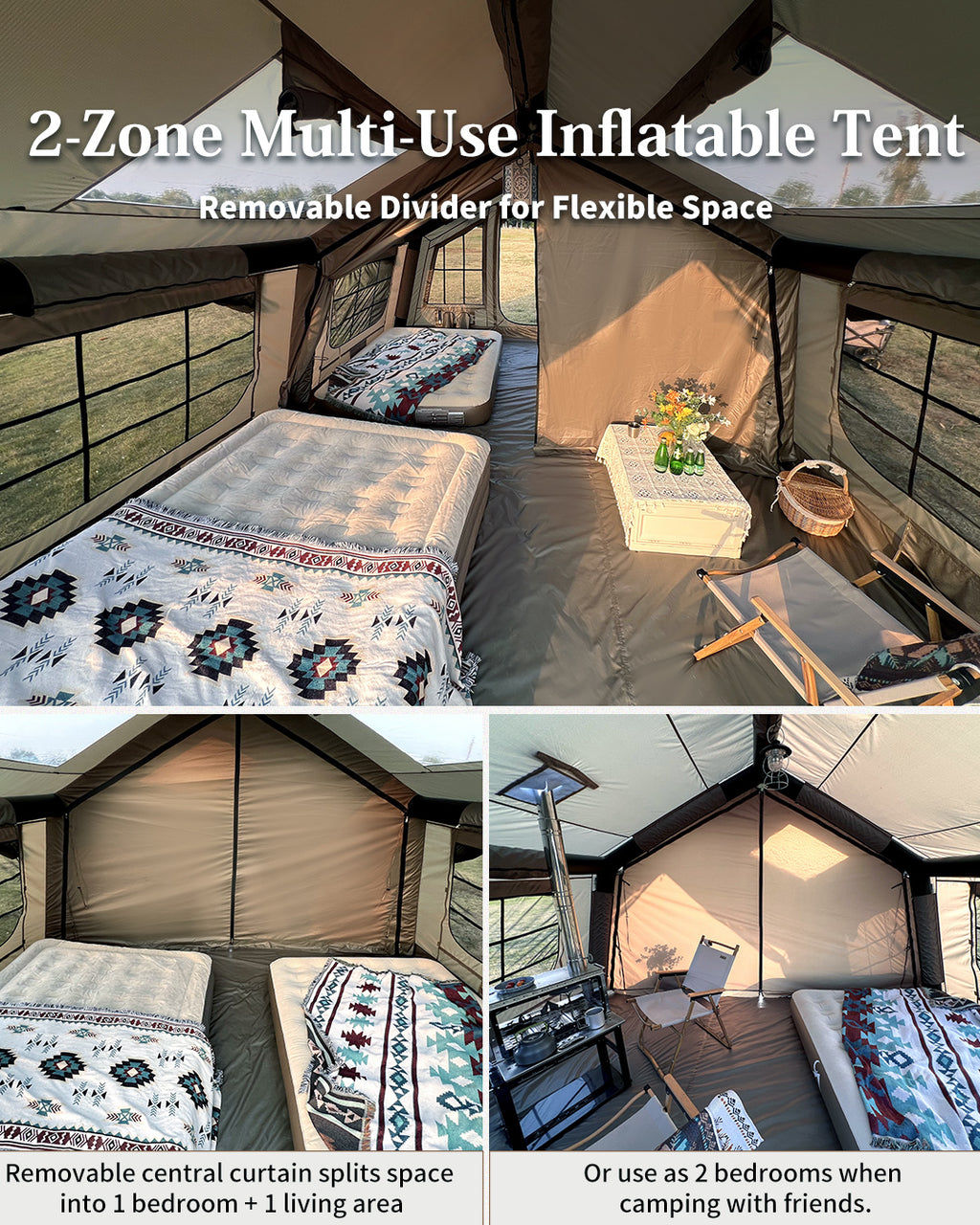 LODGE AIR-17 Luxury Inflatable Canvas Glamping Air Tent