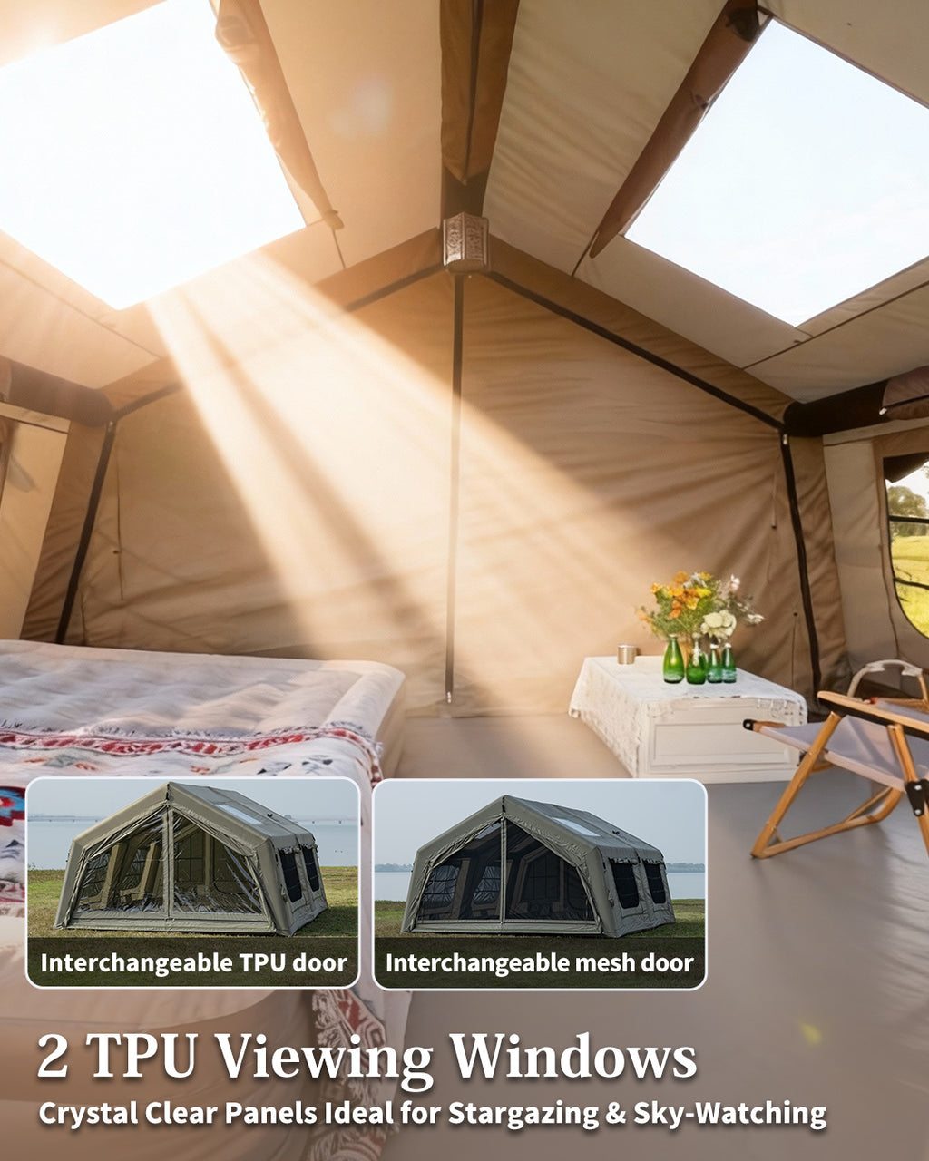 LODGE AIR-17 Luxury Inflatable Canvas Glamping Air Tent