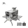 TOMOUNT Wood Burning Hot Tent Stove with Chimney Pipes & Glass Window