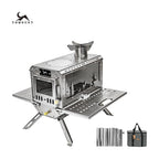 TOMOUNT Wood Burning Hot Tent Stove with Chimney Pipes & Glass Window