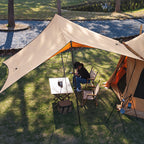 Tomount TC Canvas Camping Tarp – 13.78 × 13.78 ft