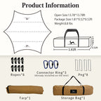 Tomount TC Canvas Camping Tarp – 13.78 × 13.78 ft