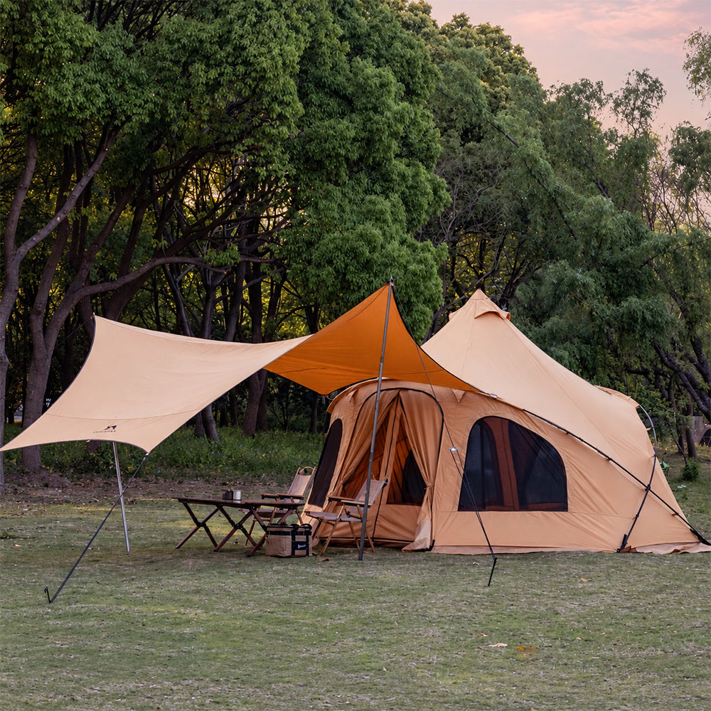 Tomount TC Canvas Camping Tarp – 13.78 × 13.78 ft