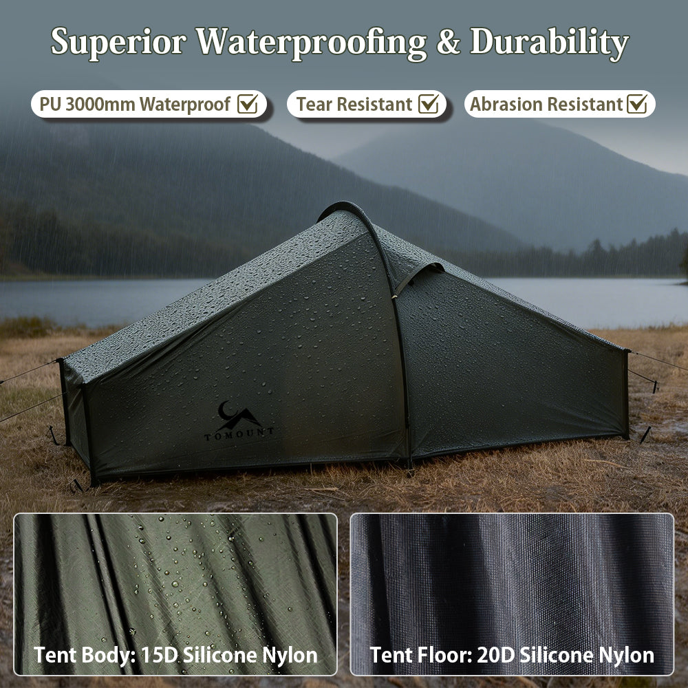 UL-Galle 1.5lb Ultralight 15D Nylon Solo Backpacking Tent