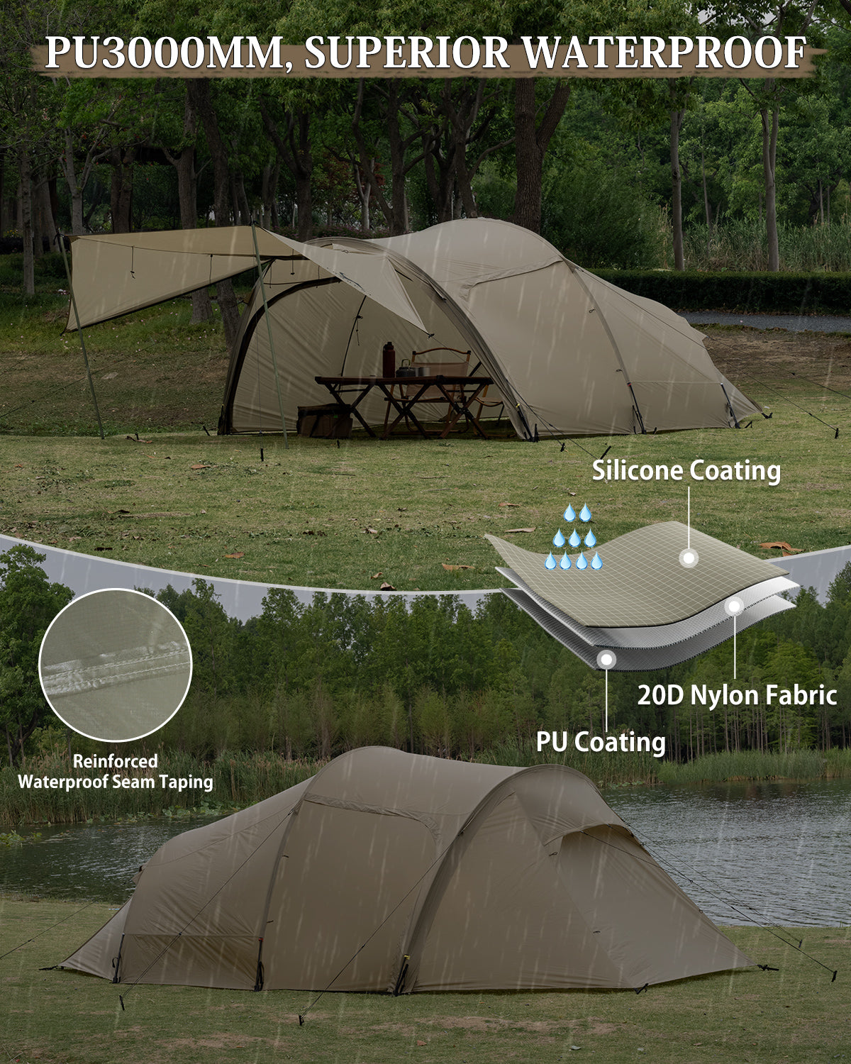 UL-Ovista Ultralight Tunnel 1-2 Person Backpacking Tent