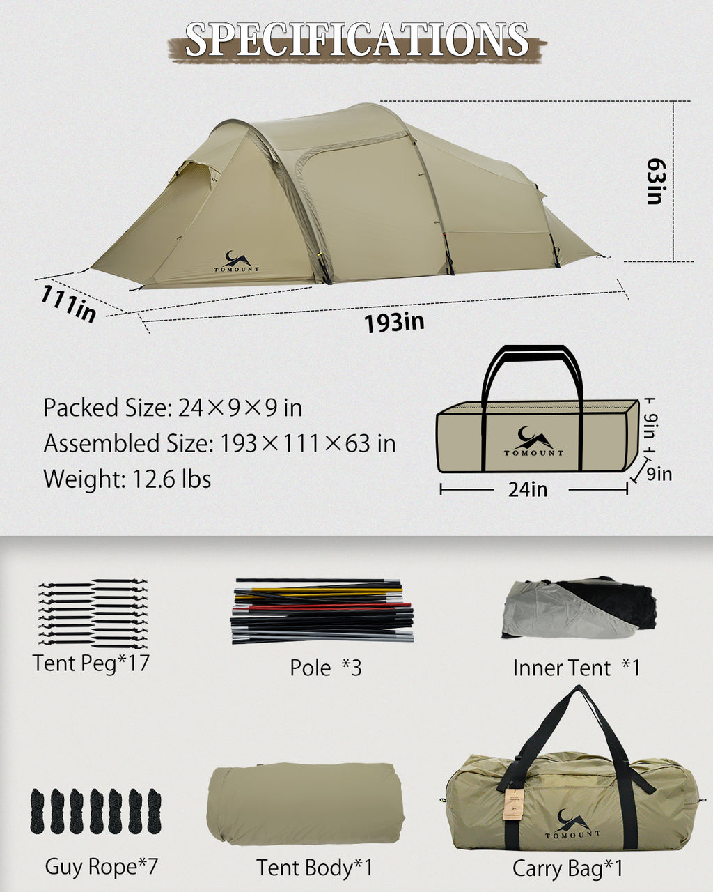 UL-Ovista Ultralight Tunnel 1-2 Person Backpacking Tent