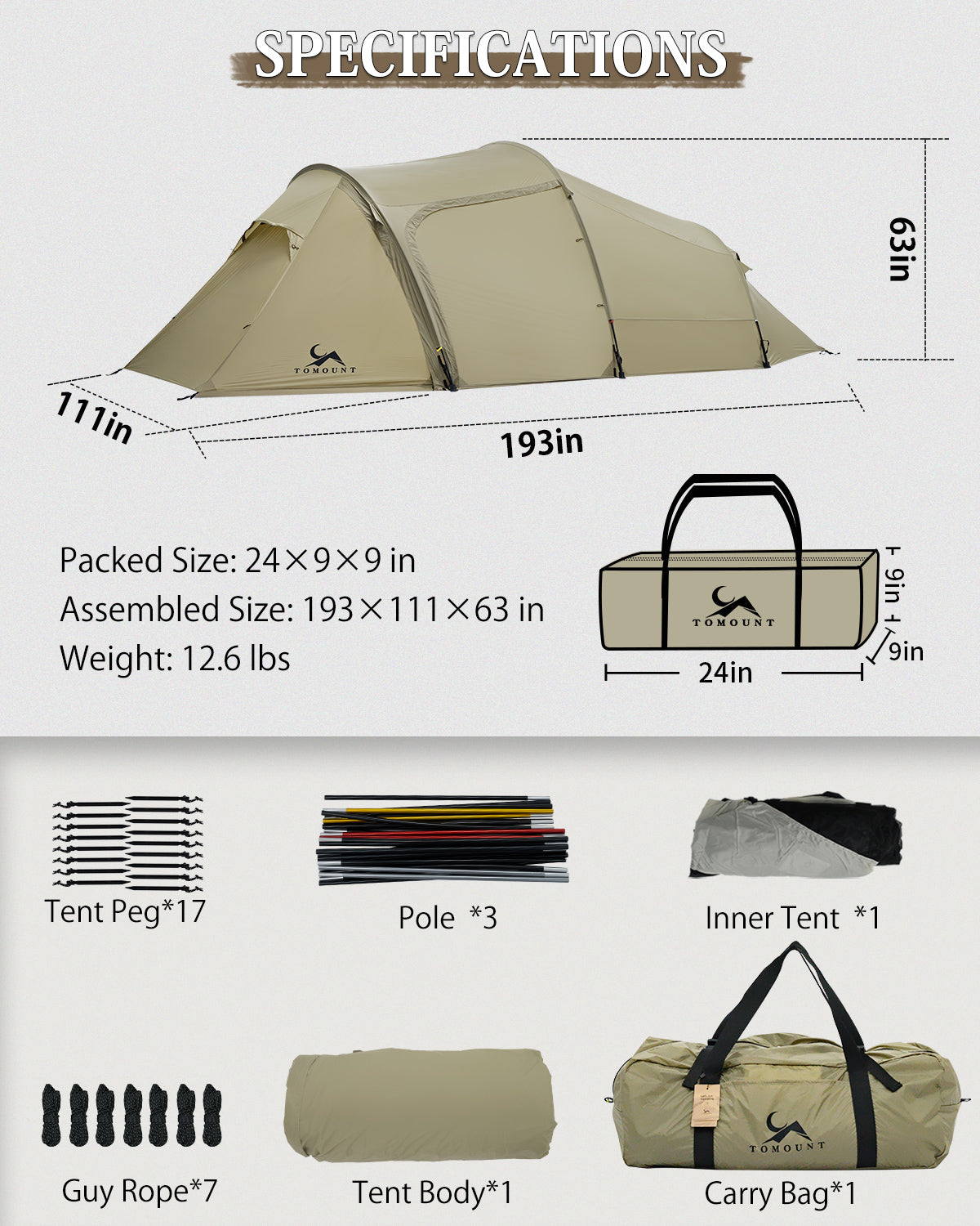 UL-Ovista Ultralight Tunnel 1-2 Person Backpacking Tent