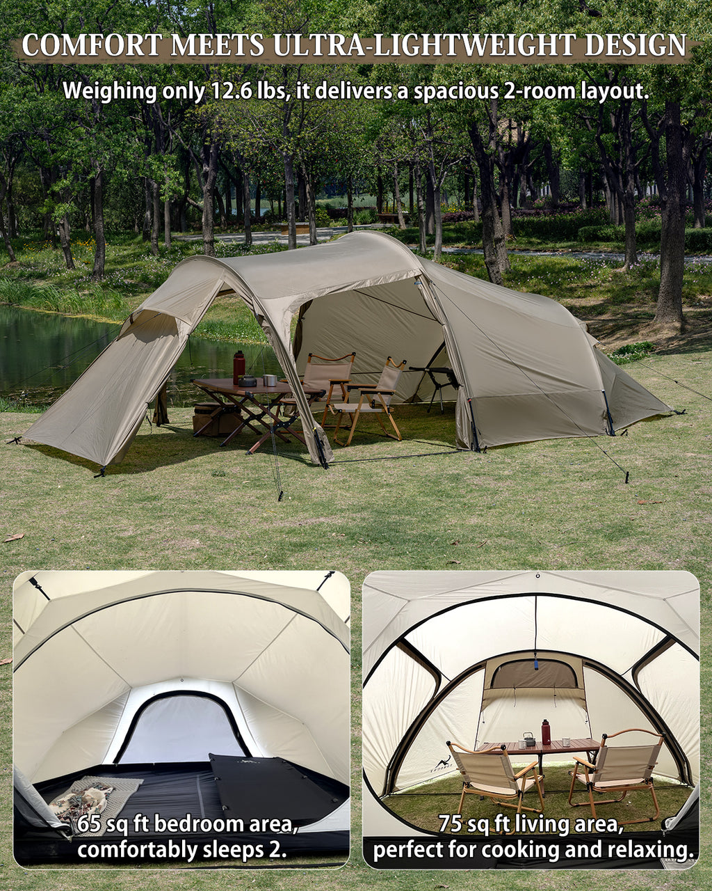 UL-Ovista Ultralight Tunnel 1-2 Person Backpacking Tent